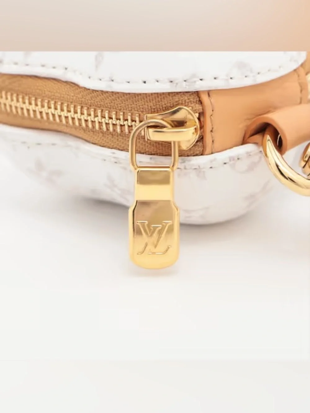 Louis Vuitton Pharrell Bone Key Holder Bag Charm White Paw Monogram M02285
